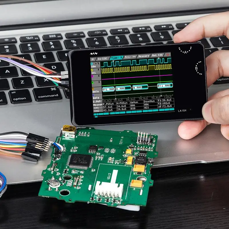 Цифровой логический анализатор 2 8 дюймов Sn 4 канала Осциллограф SPI IIC UART