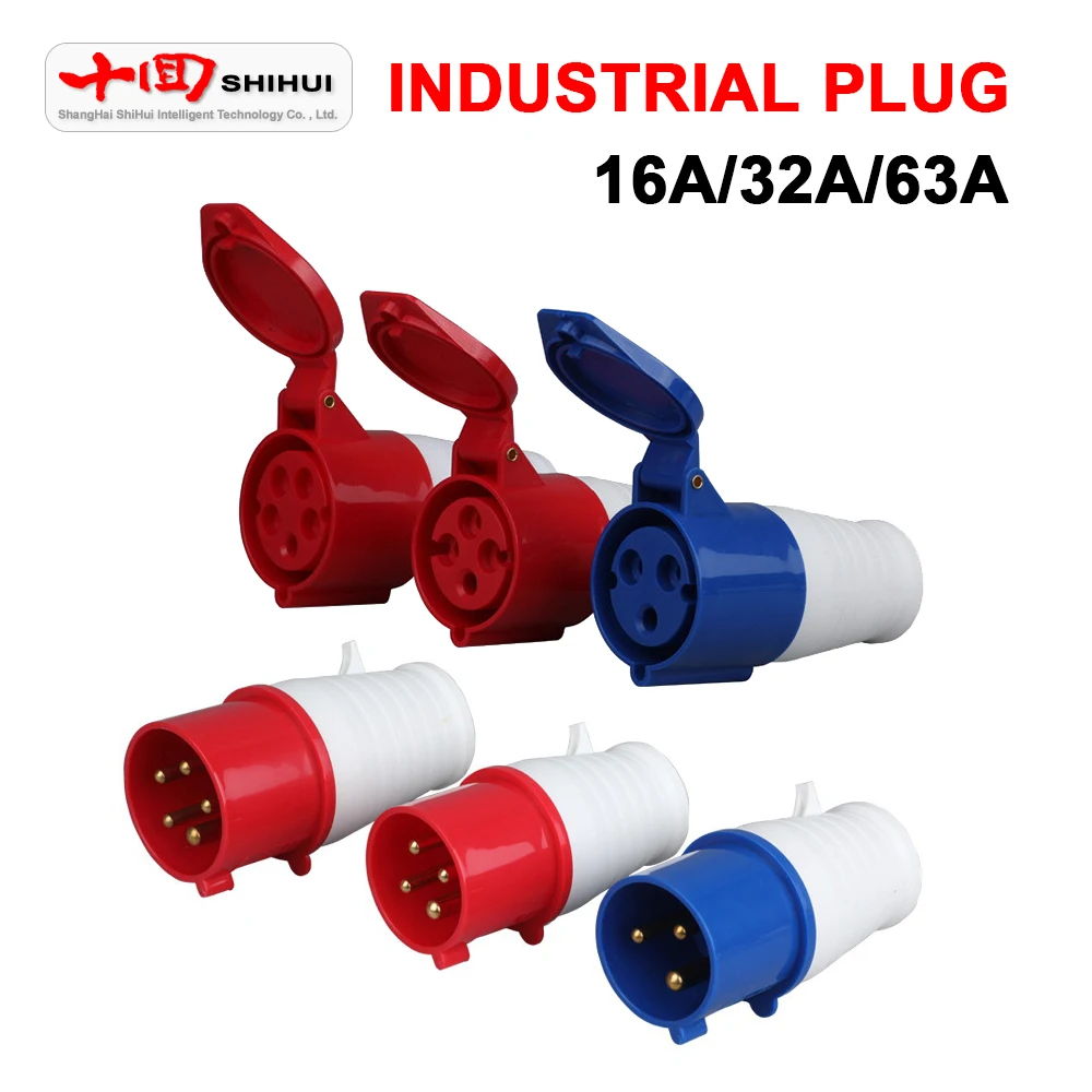 

16A 32A Industrial Plug Socket Waterproof Explosion-Proof 3/4/5pin 220V 380V 415V Aviation Connection Plug Male And Female Heads