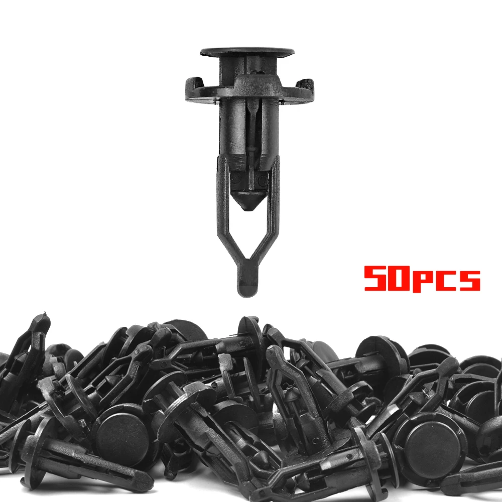 

50Pcs Rivet Retainer Fender Bumper Fasteners Clips 9mm Nylon Push-Type Automotive Clips for Toyota Tacoma Yaris Camry