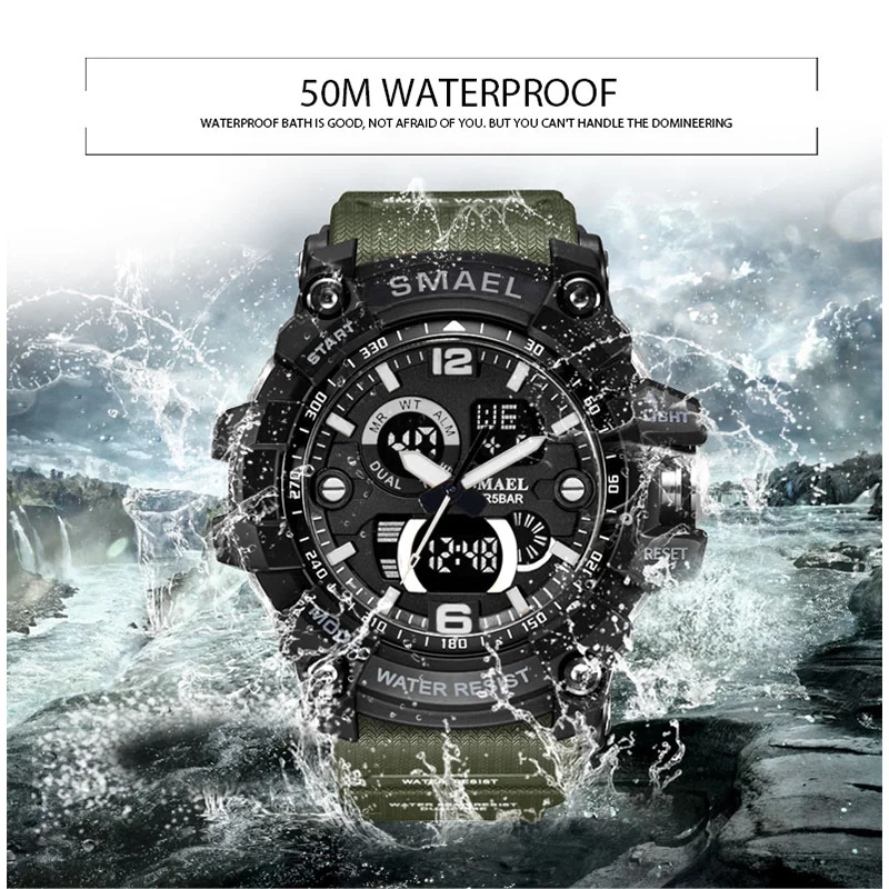 Часы наручные SMAEL мужские спортивные с хронографом брендовые Роскошные