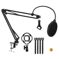 desktop microphone stand scissor arm stand with 38 58 screw shock mount filter clip cable ties