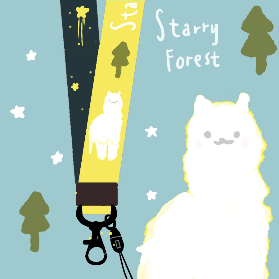 STARRY FOREST Альпака милые мобильные ремни для шеи и запястья двухсторонний