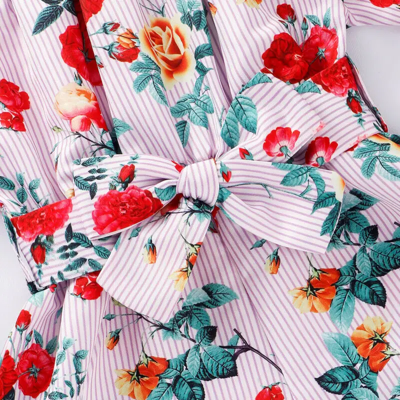 Милый детский комбинезон для маленьких девочек Комбинезон с цветочным рисунком