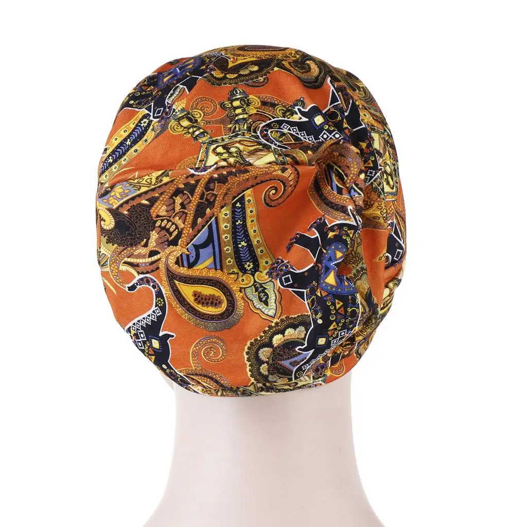 

Women Printed Hair Loss Scarf Cancer Chemo Cap Muslim Turban Hat Head Wrap Criss Cross Bonnet Islamic Beanies Skullies New