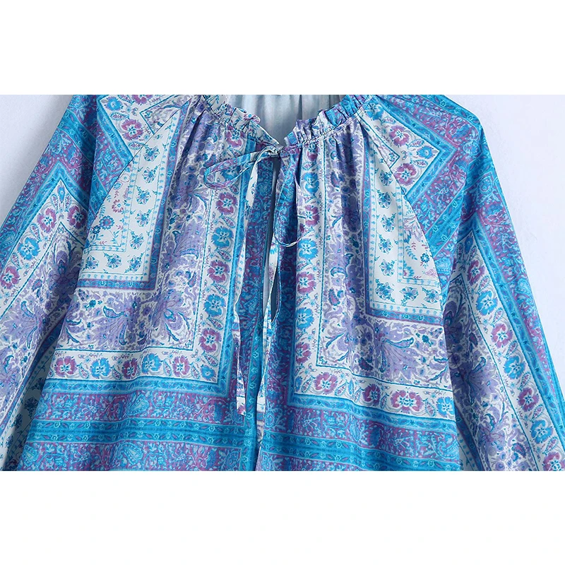 

WXWT Za 2021 Women Print Midi Dress Long Sleeve Female Fashion Elegant Autumn Dress Vestidos BB1735