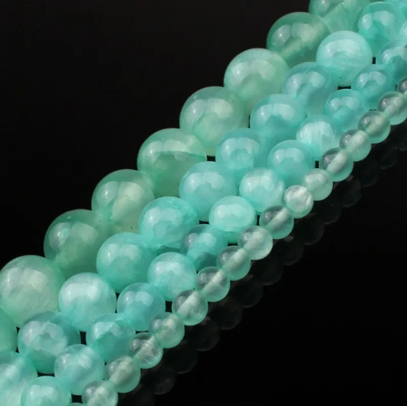 Круглые бусины из натурального камня Cyan Jades для самостоятельного изготовления
