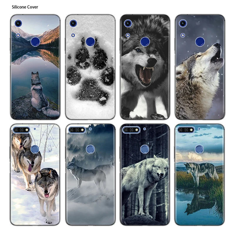 

Wolf Animal Silicone Cover For Honor 8 8A Prime 8X MAX 8C 8S 7A 7C 7S Play 3E V9 Pro Transparent Phone Case