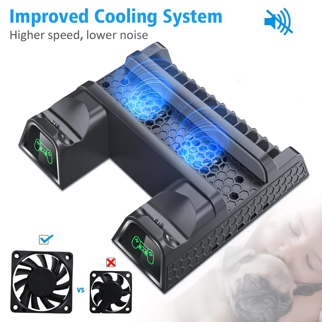 for ps4ps4 slimps4 pro controller charger console vertical cooling stand charging station dock card storage for playstation 4 free global shipping