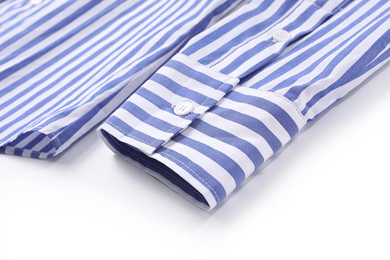

[EAM] Women Blue Striped Leisure Blouse New Peter Pan Collar Long Sleeve Loose Fit Shirt Fashion Tide Spring Autumn 2021 1DD4962