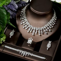 hibridenigerian white water drop jewelry sets fashion teardrop cubic zirconia jewelry for women bridesmaids engagement n 1514