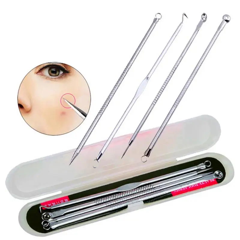 

1/3/4/8/9pcs Silver Blackhead Acne Needle Blemish Extractor Remover Stainless Needles Remove Tools Blackhead Facial Pore Cleaner