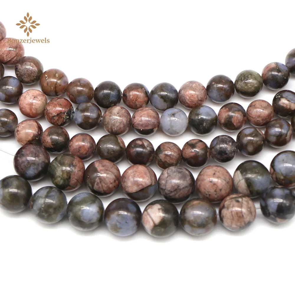 Оптовая продажа бусины Llanite с натуральным голубым опалом 4 мм 6 8 10 12 круглые