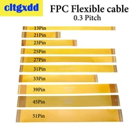 cltgxdd gold plated fpc connector cable line 13 21 23 25 27 31 33 39 45 51 pin ffc fpc flexible flat ribbon cable pitch 0 3 mm