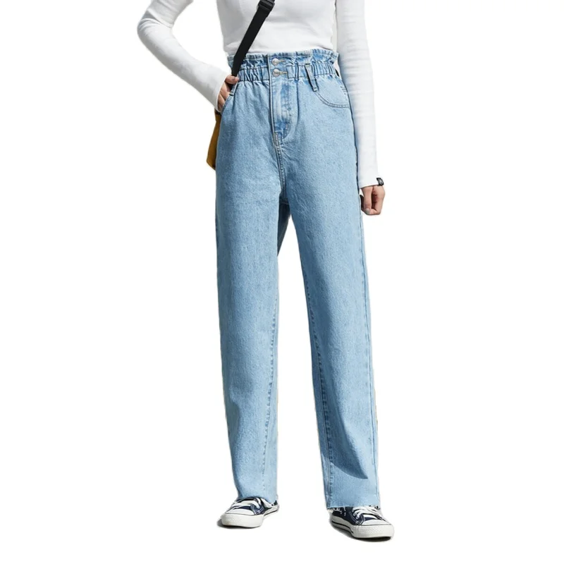 Джинсы SEMIR женские прямые свободные тонкие хлопковые штаны с высокой талией