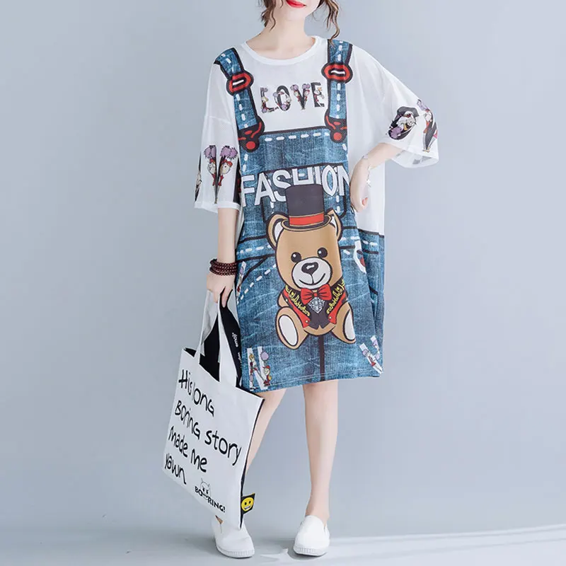 Женская одежда больших размеров летняя мода 2020 3D принт джинсовый фартук