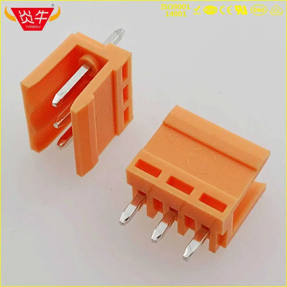 HT396V 3,96 2P~ 12P разъем печатной платы штепсельный Блок 15EDGVC 3,96 мм 2PIN~ 12PIN оранжевый проводной терминал Феникс контакт KEFA - Цвет: HT396V-3.96-3P