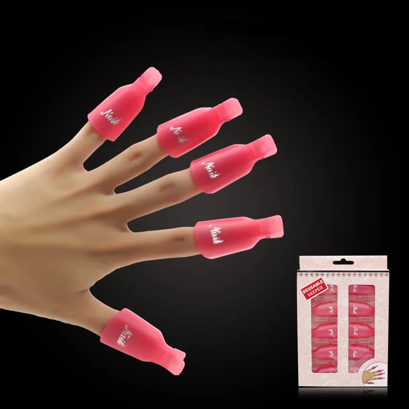 

High Quality Nail Art Supplies Tool Set Nail Remover Set Crystal Phototherapy Nail Polish Glue Nail Remover Clip 10pcs/box