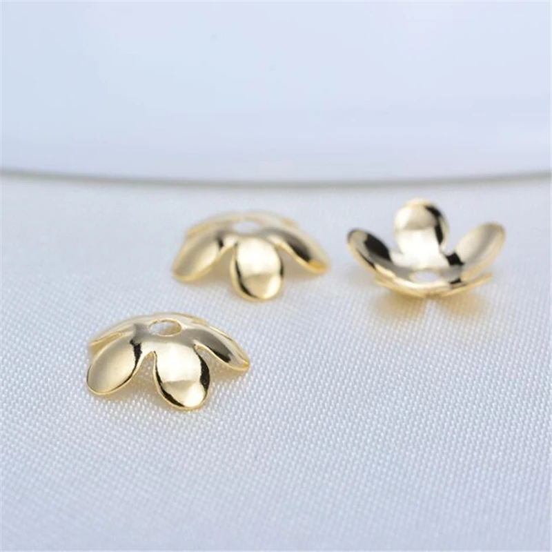 

gold color plated 8.5mm flower charm beads caps torus for diy bride hairpin jewelry making findings accessories craft material