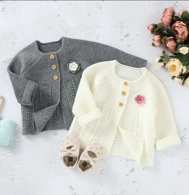 

Свитер хлопковый вязаный на пуговицах, для малышей, Осень-зима, кардиган для мальчиков девочек