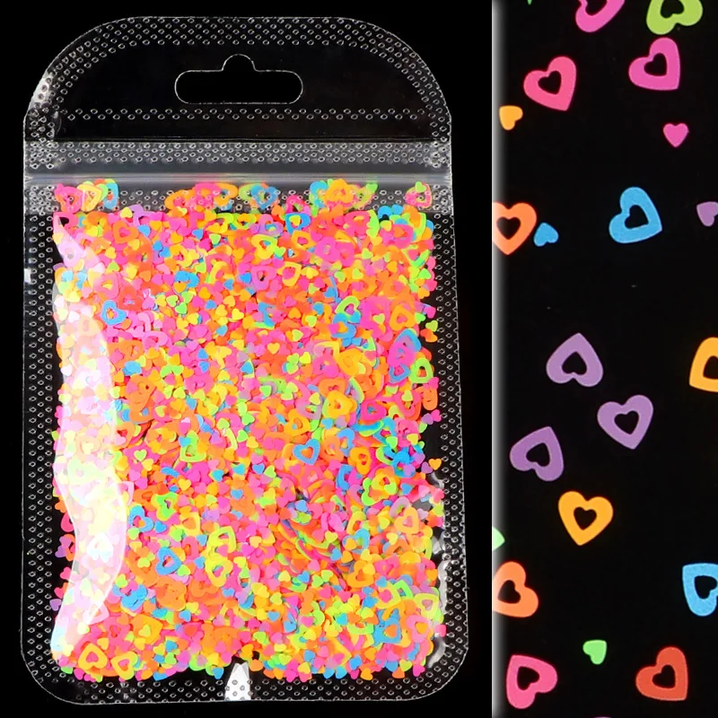 

Nail Art Holographic Hollow Love Heart Nail Glitter Flakes Shining Sequin For Manicure 3D DIY Nail Art Decorations