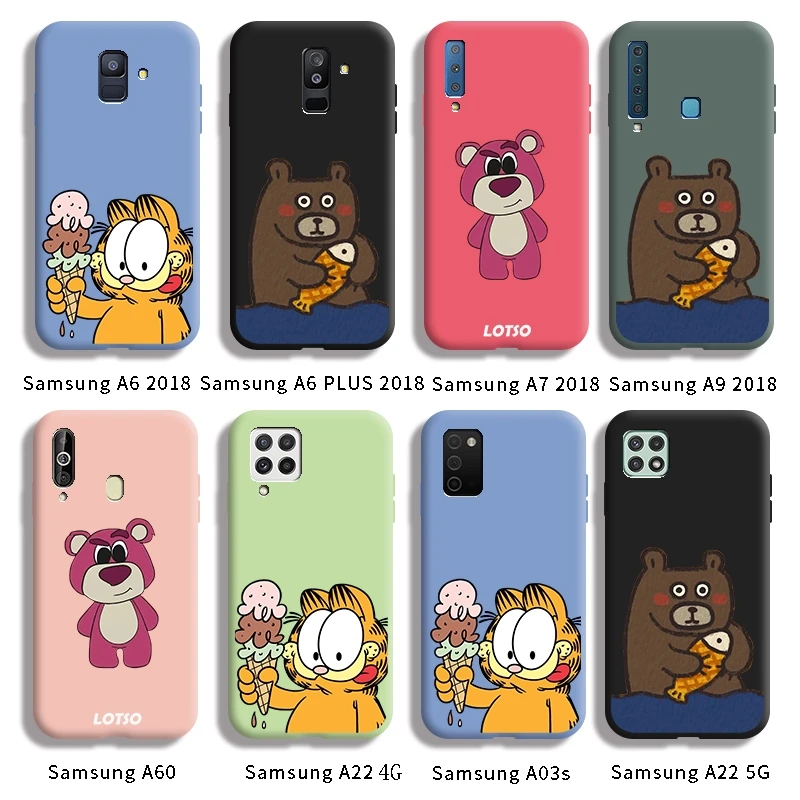 

Чехол для Samsung A6 2018 A6 PLUS 2018 A7 2018 A22 5G A03s с рисунком мультяшных животных, задняя крышка, силикагелевый чехол
