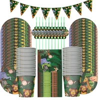 jungle animal tableware safari birthday party 1st birthday party decoration kids jungle themed party safari party supplies
