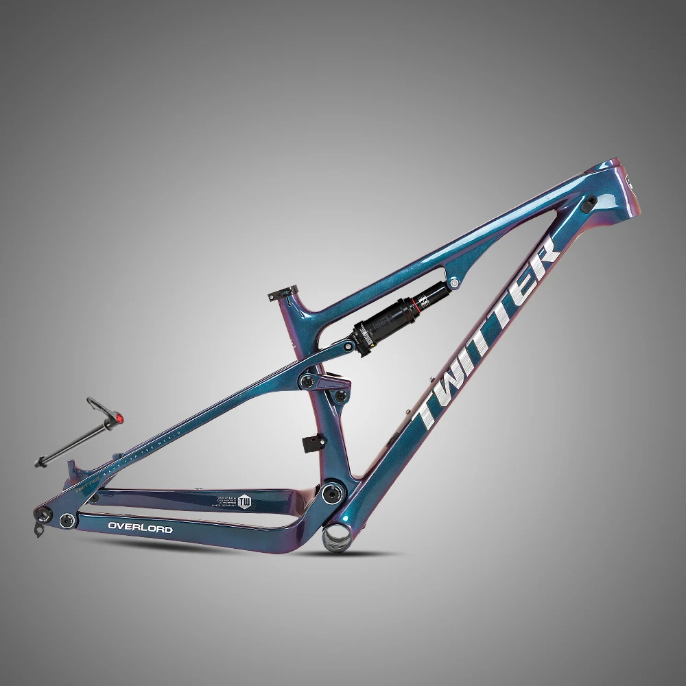 

TWITTER OVERLORD 29 bike frame with shock absorption and soft tail XC off-road grade full suspension carbon fiber mountain frame