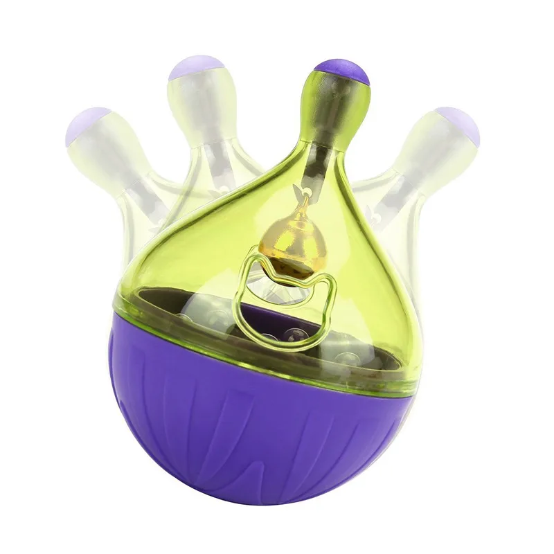 Интерактивная игрушка мячик для кормления кошек тумблер щенков игровой шар с