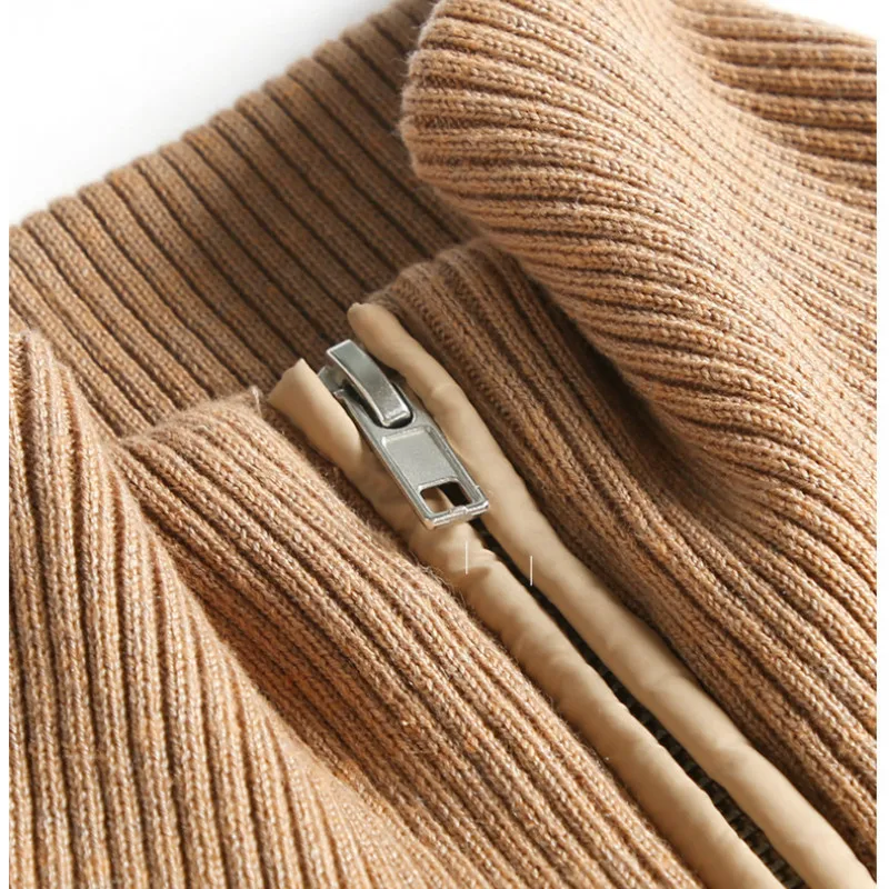 

White Duck Down Jackets Waterproof Knitted Collar Long Winter Jacket Women Coats Warm Vintage Scarf Puffer Overcoat Female SA12