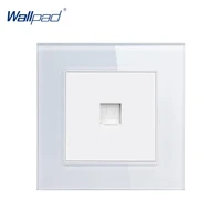 data socket wallpad luxury tempered glass 110v 250v eu uk standard data internet rj45 jack wall socket port outlet