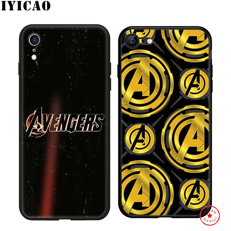 IYICAO Marvels Мстители комиксы черный мягкий чехол для iphone 11 Pro Xr Xs Max 6 6s 7 8 Plus 5 5S Se