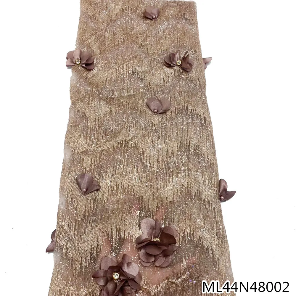 

BEAUTIFICAL lace tulle with beads 3d african lace fabric for bridal french emrboidery fabric laces ML44N480