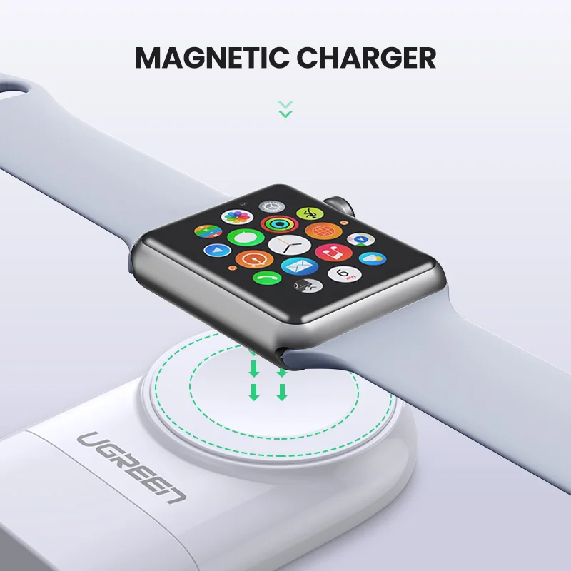 UGREEN-cargador inal&aacute;mbrico para Apple Watch serie 5, 4, 3, 2, 1, MFi, USB, magn&eacute;tico-2