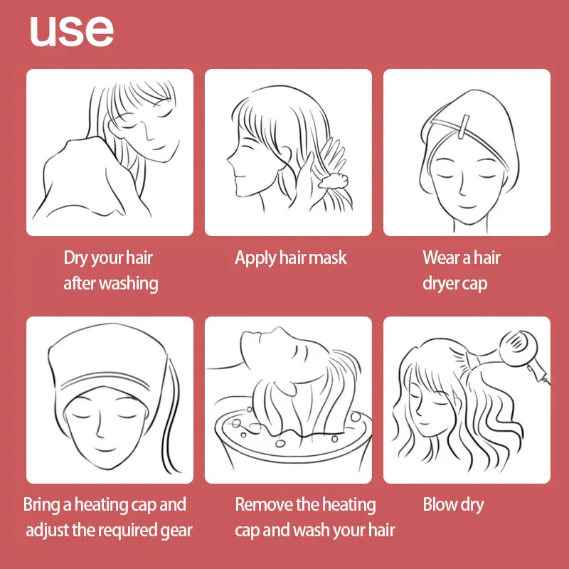 

deep conditioning heat cap steamer hair care beauty machine conditioning heating steamcap Hairdressing Baked oil 3 files EU plug