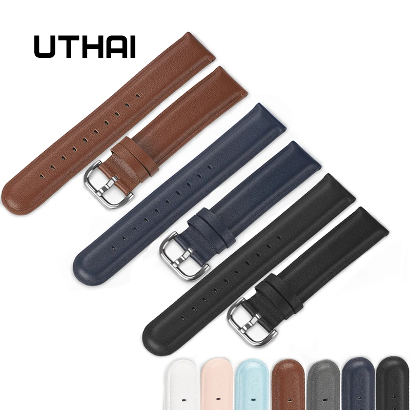 Ремешок UTHAI P22 из натуральной кожи браслет для смарт-часов Samsung Galaxy Watch Active 2 40 мм 44