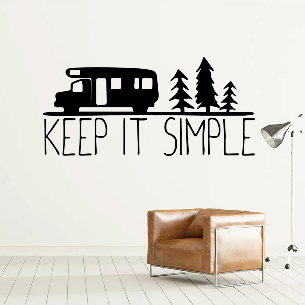 Новая простая Настенная Наклейка Keep It с деревом и автобусом настенная наклейка