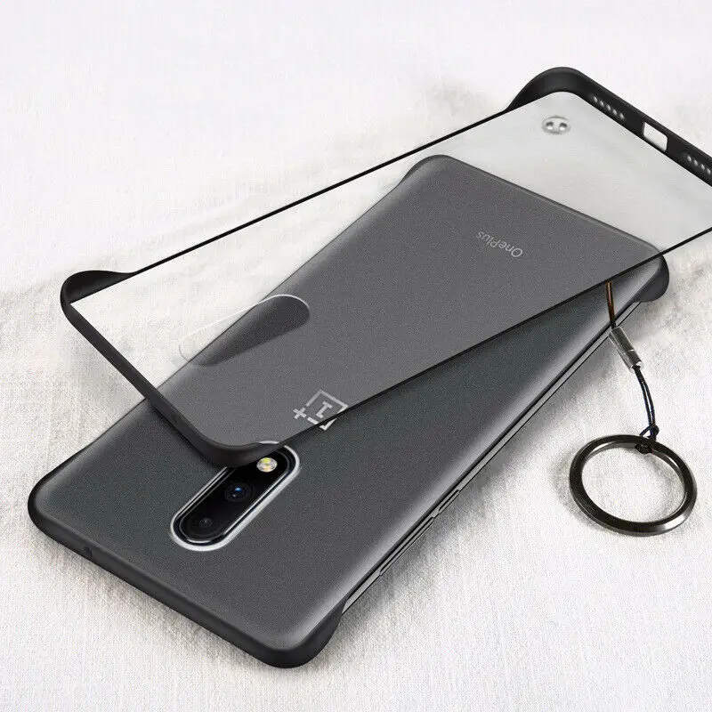 Бескаркасный чехол для OnePlus 7 Pro 6 6 t прозрачный жесткий чехол для One Plus 7pro 6 t Защитный матовый чехол для телефона 1+ 7 - Цвет: Black Strap