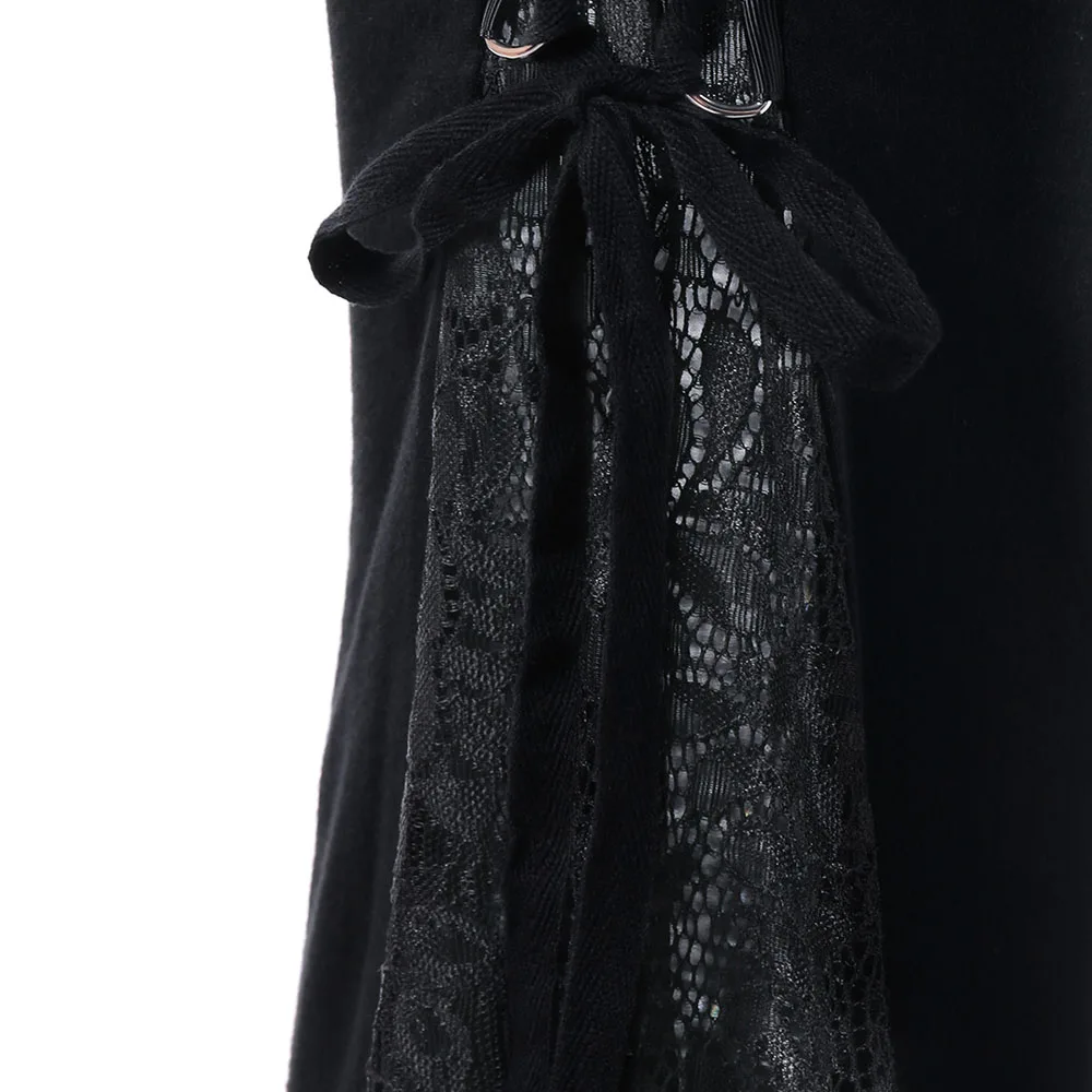 Брюки-клеш Женские кружевные в готическом стиле облегающие брюки с завязками