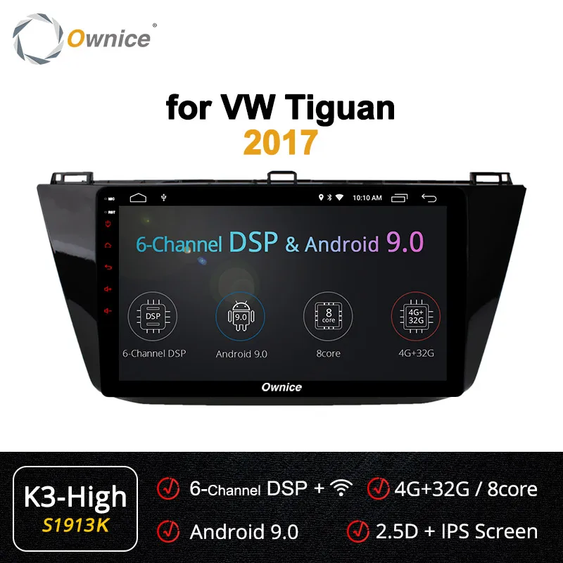 S1913 K3-High Ownice K1 K2 K3 K5 K6 Восьмиядерный Android 9,0 автомобильный радиоприемник gps навигация для VW Tiguan L DVD мультимедиа 4G LTE 360 панорама DSP - Цвет: S1913 K3-High
