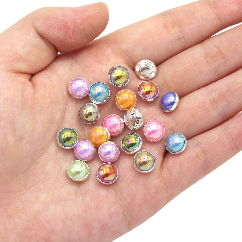 100 шт. 8 мм Перламутровые Бусины пришивные стразы смешанные цвета полукруглые