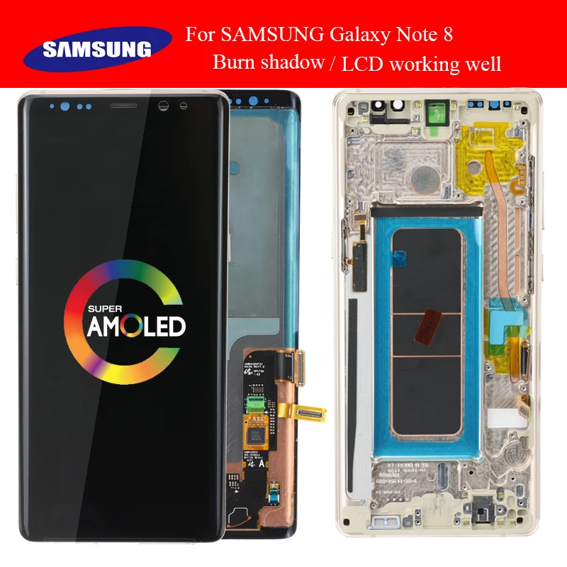 SUPER AMOLED 6 3 ''дисплей с жидкокристаллическим дисплеем Burn Shadow для SAMSUNG Galaxy Note8 N9500