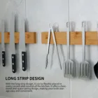Магнитный держатель для ножей с мощным магнитом-большой деревянный блок для ножей из бамбука без ножей, универсальный двухсторонний блок для ножей