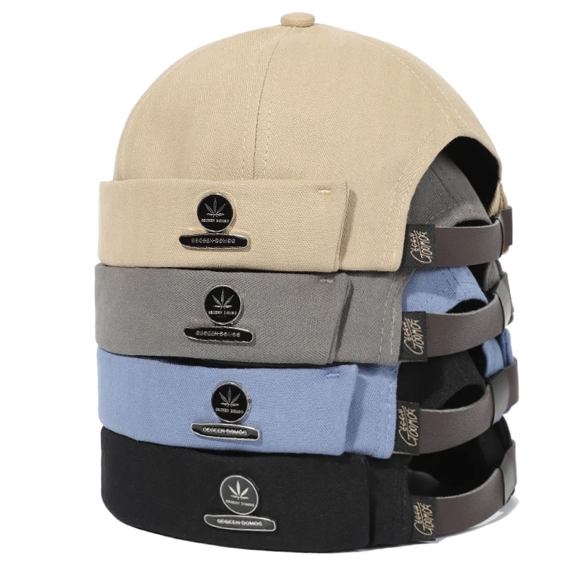 

Шапка-бини в рубчик, с манжетами, летняя