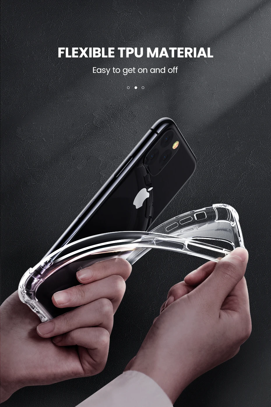 Ugreen для iPhone 11 Pro Max чехол, защитный, 4 угла, усиленный, с защитой от падения, прозрачный чехол для iPhone 11 Pro Max чехол для телефона