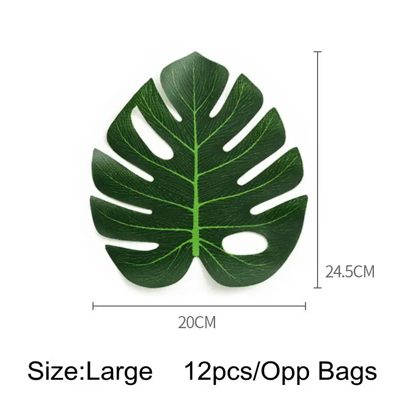 Зеленые искусственные пальмовые листья монстеры 12 шт./лот тропические Гавайские
