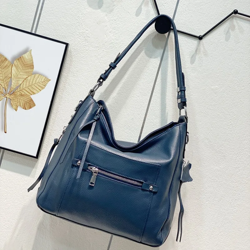 Genuine leather handbags 2021 new tote bag large-capacity luxury natural leather ladies messenger shoulder bag