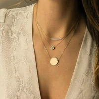 jujie boho multilayer long adjustable chain pendant choker necklace women fashion necklace for women jewelry
