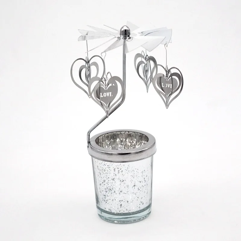 Новинка украшение для дома на Рождество романтичный вращающийся подсвечник