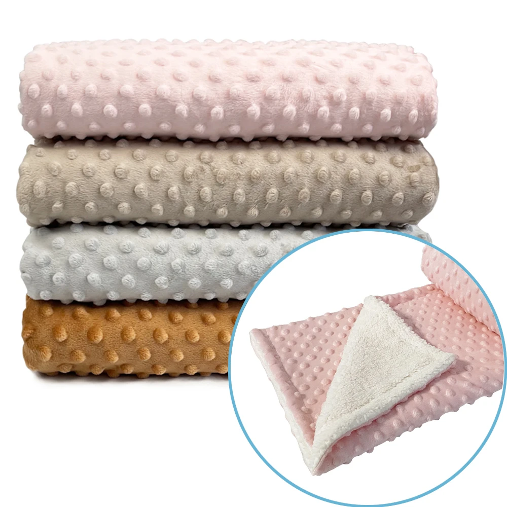 

Baby Blanket Minky Sherpa Double Layers Newborn Receiving Throw Blanket Soft Warm Plush Baby Swaddle Fits For Crib,Strolle