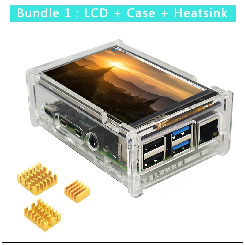 Bundle 1 Rapberry Pi 4 Модель B 3,5 дюймовый сенсорный ЖК-экран 480x320 с сенсорной ручкой | акриловый чехол для Raspberry Pi 4 - Цвет: Bundle 1